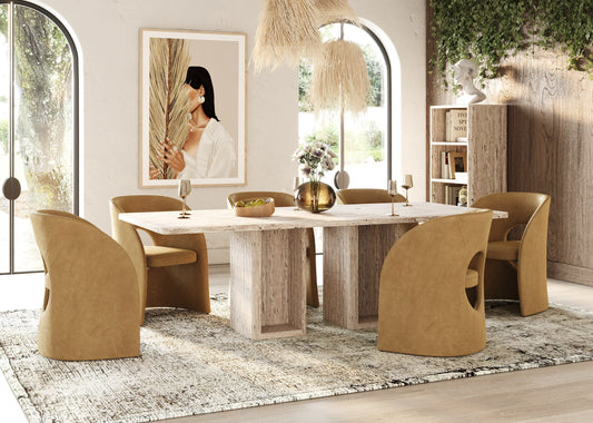 Nova Domus Roma Modern Travertine Rectangular Dining Table