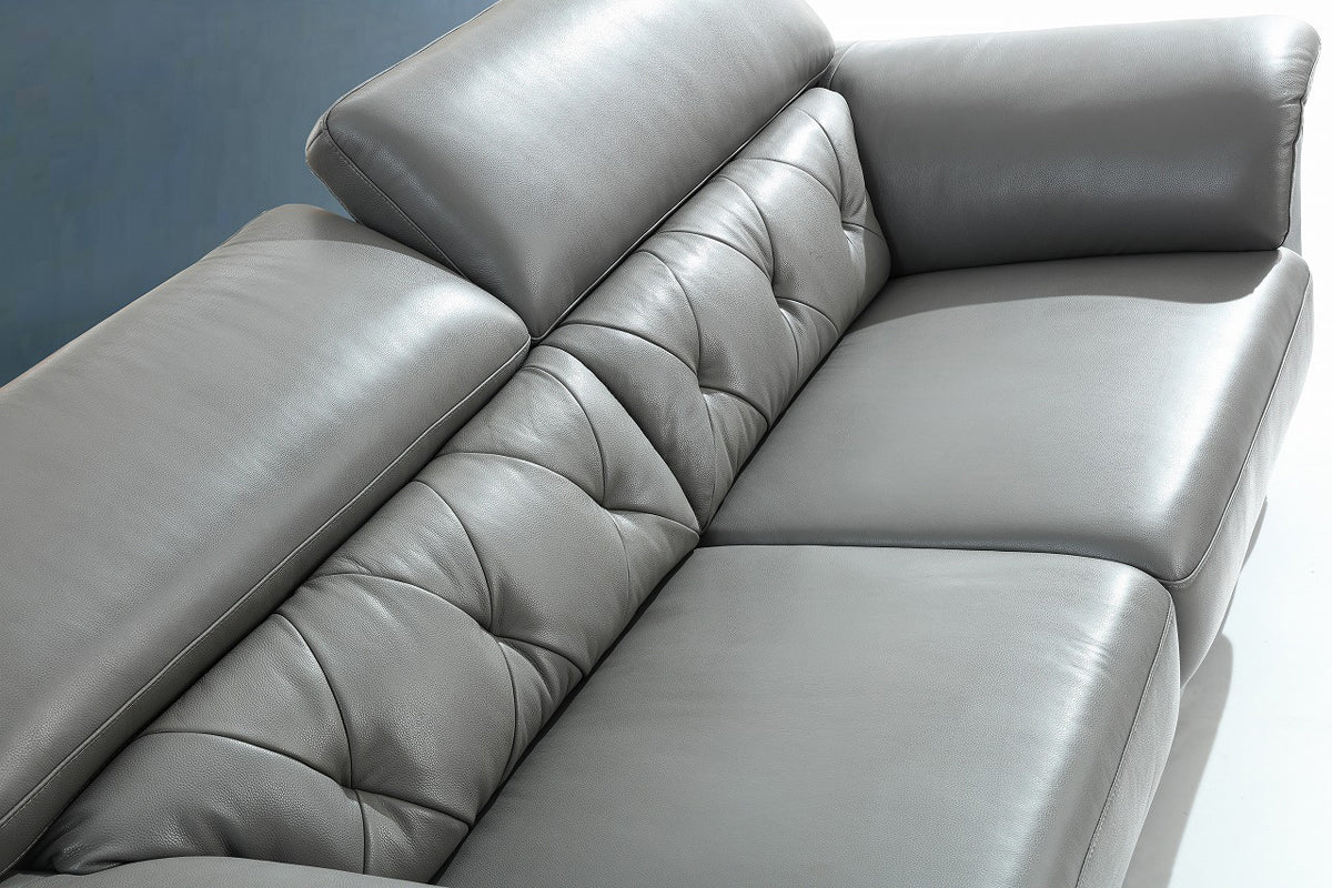 Divani Casa Perry Modern Grey Leather Sofa Set