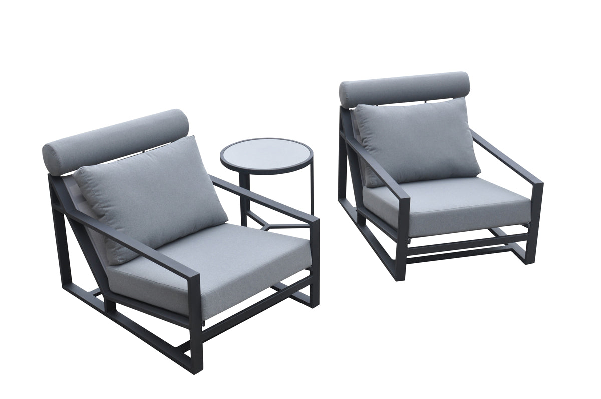 Renava Boardwalk Outdoor Grey Lounge Chair Set