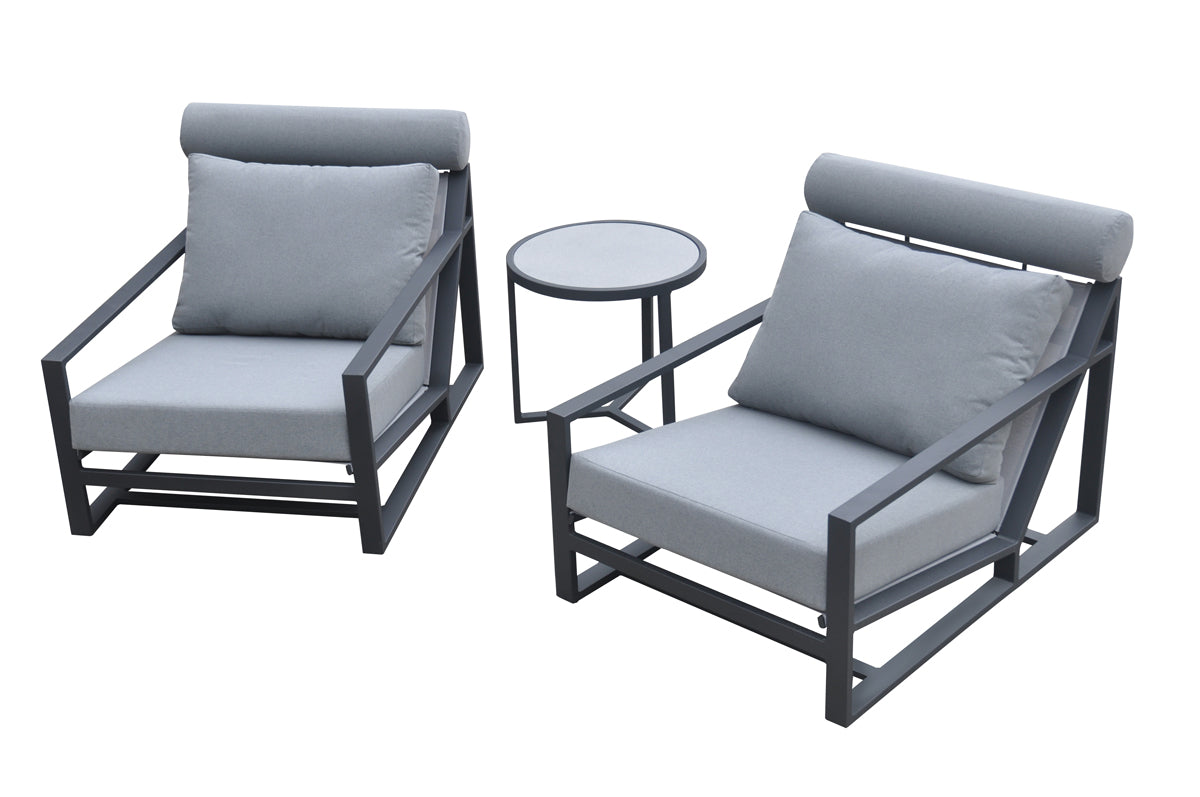 Renava Boardwalk Outdoor Grey Lounge Chair Set