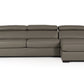 Lamod Italia Sacha Modern Dark Grey Leather Reversible Sectional Sofa Bed with Storage