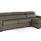 Lamod Italia Sacha Modern Dark Grey Leather Reversible Sectional Sofa Bed with Storage