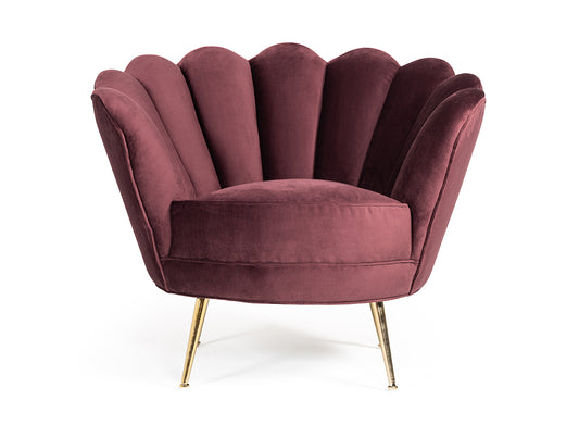 Divani Casa Selva Modern Rust Velvet Accent Chair