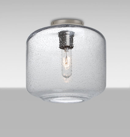 Besa Niles 10 – Clear Bubble glass, lit, angled view