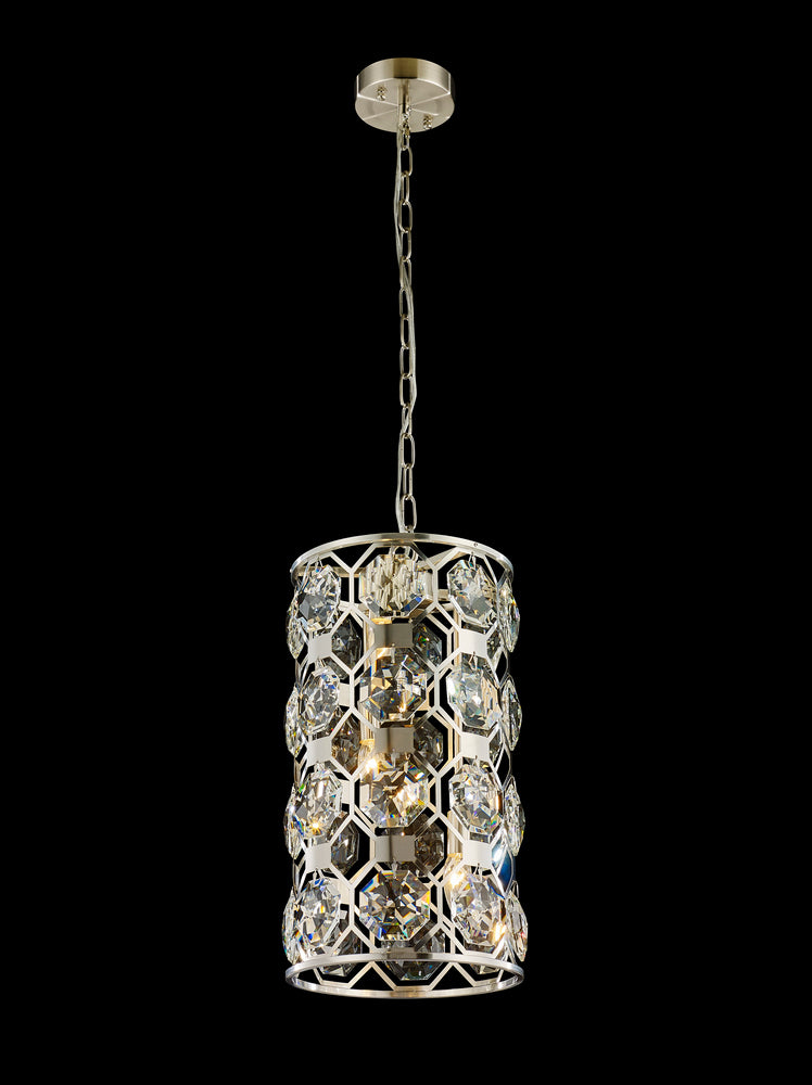 Oslo Pendant 3-Light in Satin Nickel 6011SN by StarFire Crystal