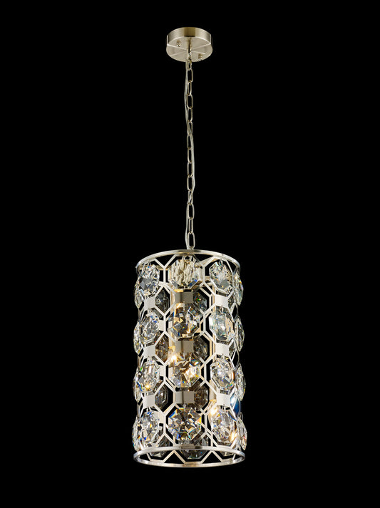 Oslo Pendant 3-Light in Satin Nickel 6011SN by StarFire Crystal