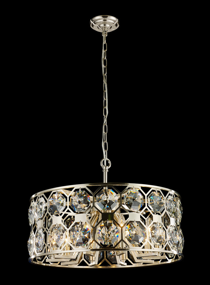 Oslo Chandelier 10-Light in Satin Nickel 6024SN by StarFire Crystal