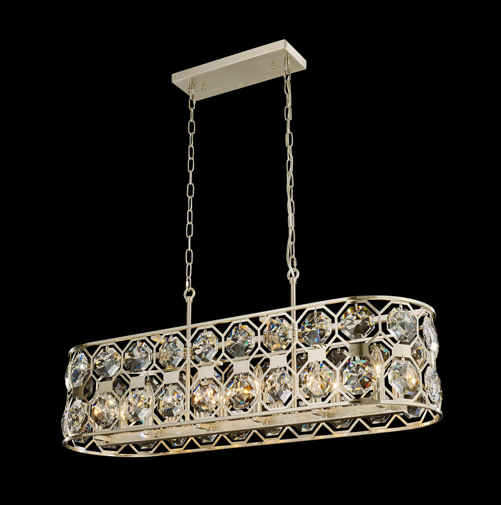 Oslo Chandelier 12-Light in Satin Nickel 6040SN by StarFire Crystal
