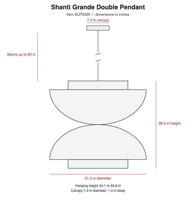 Visual Comfort Shanti Grande Double Pendant – view 3