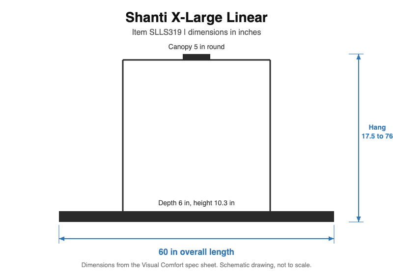 Visual Comfort Shanti X-Large Linear Chandelier – view 5