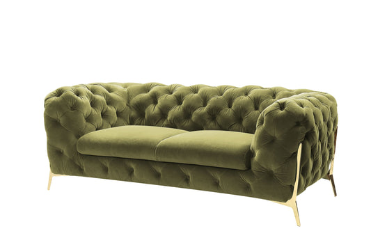 Divani Casa Sheila Transitional Green Fabric Loveseat