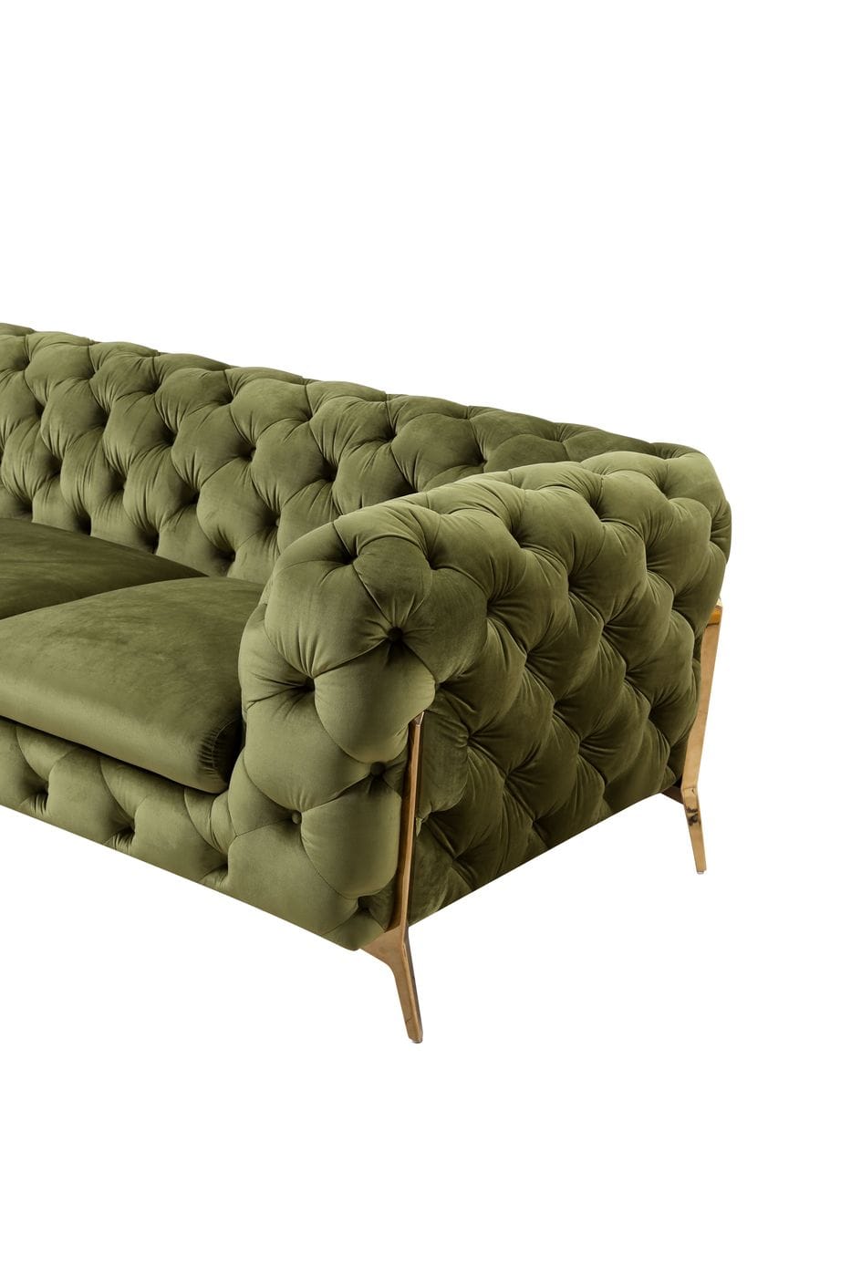 Divani Casa Sheila Transitional Green Fabric Loveseat