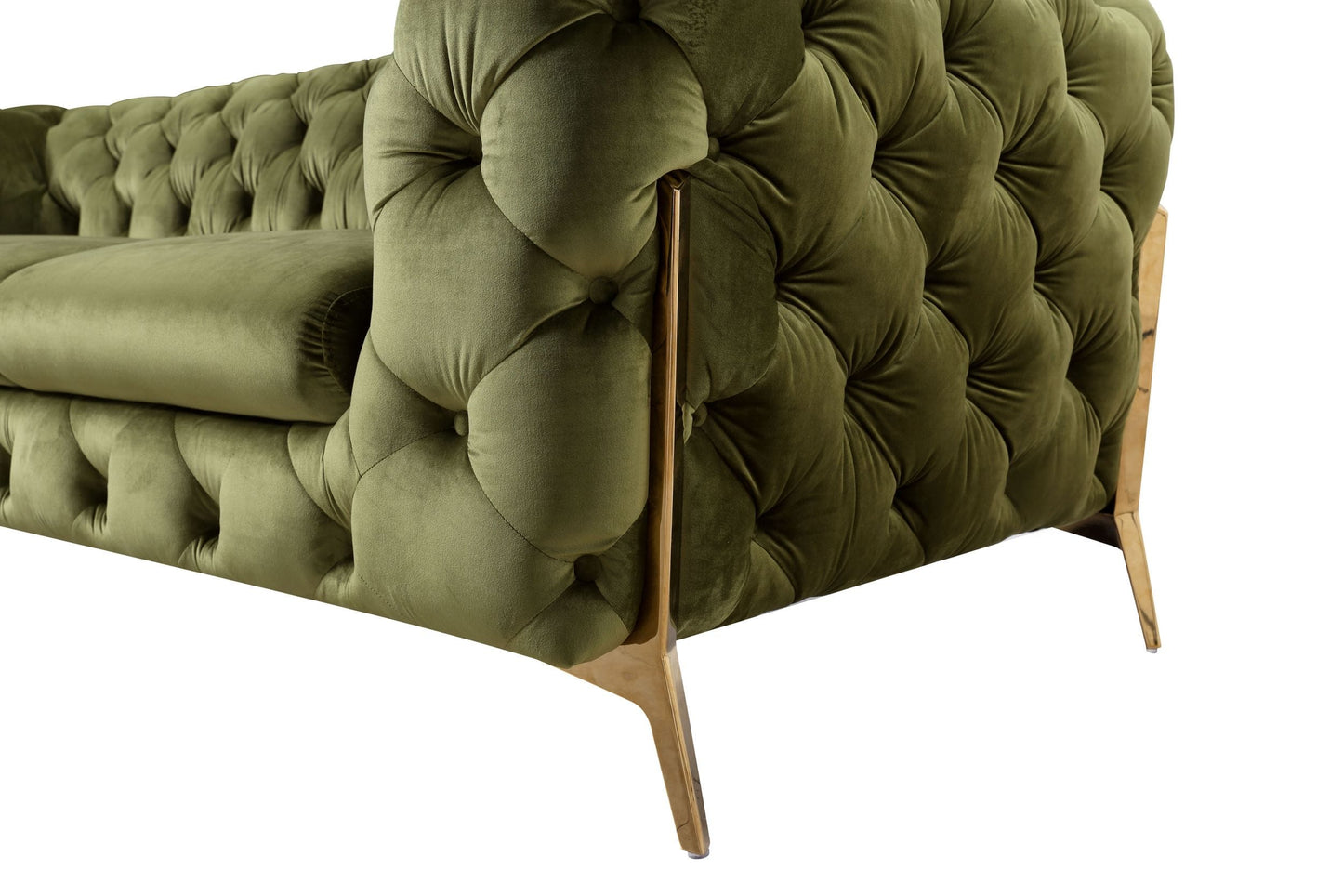 Divani Casa Sheila Transitional Green Fabric Loveseat