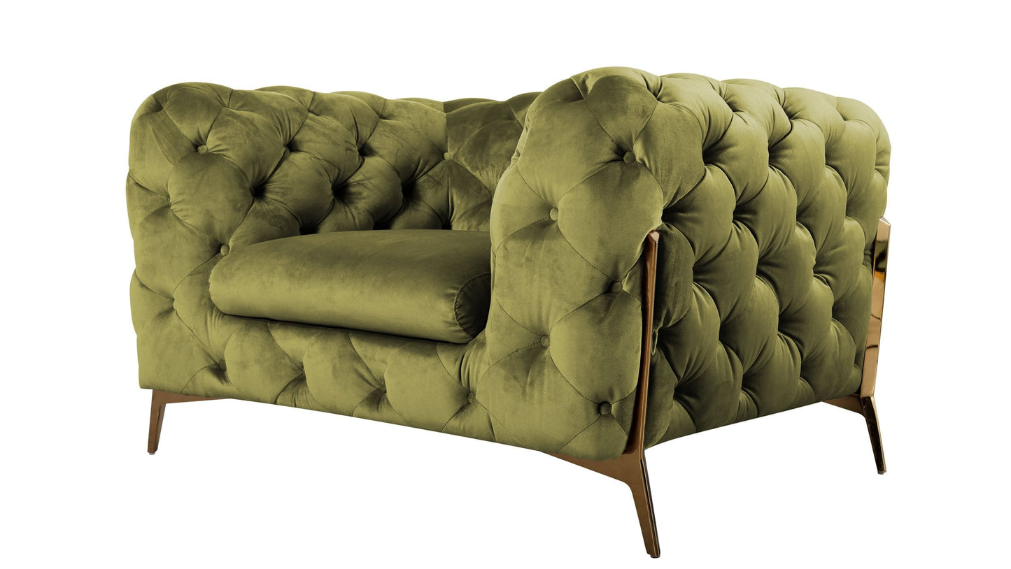 Divani Casa Sheila Transitional Green Fabric Chair