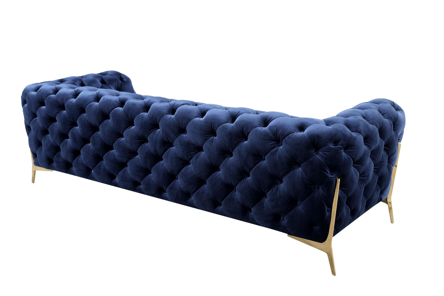 Divani Casa Sheila Transitional Dark Blue Fabric Sofa