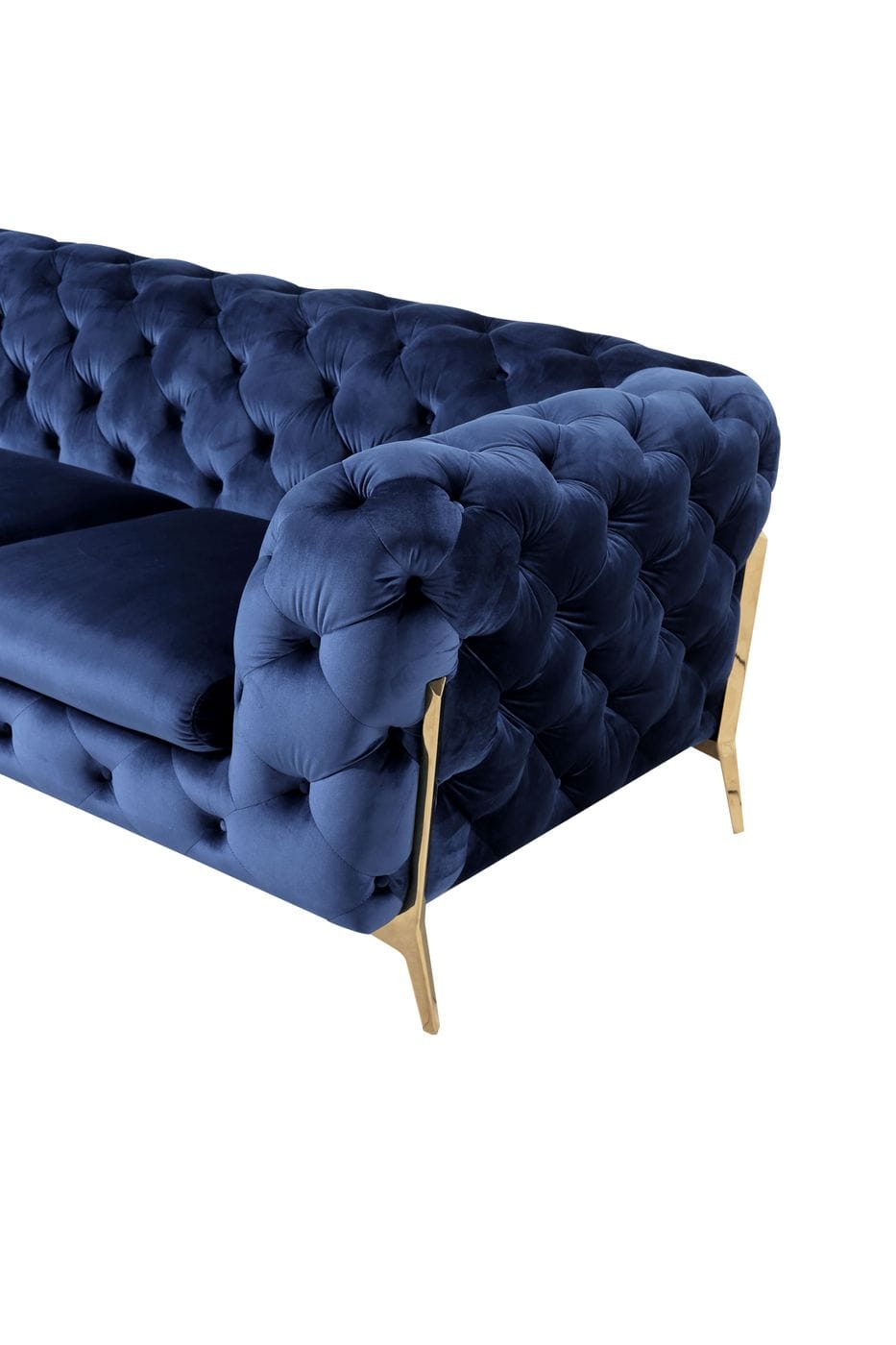 Divani Casa Sheila Transitional Dark Blue Fabric Sofa