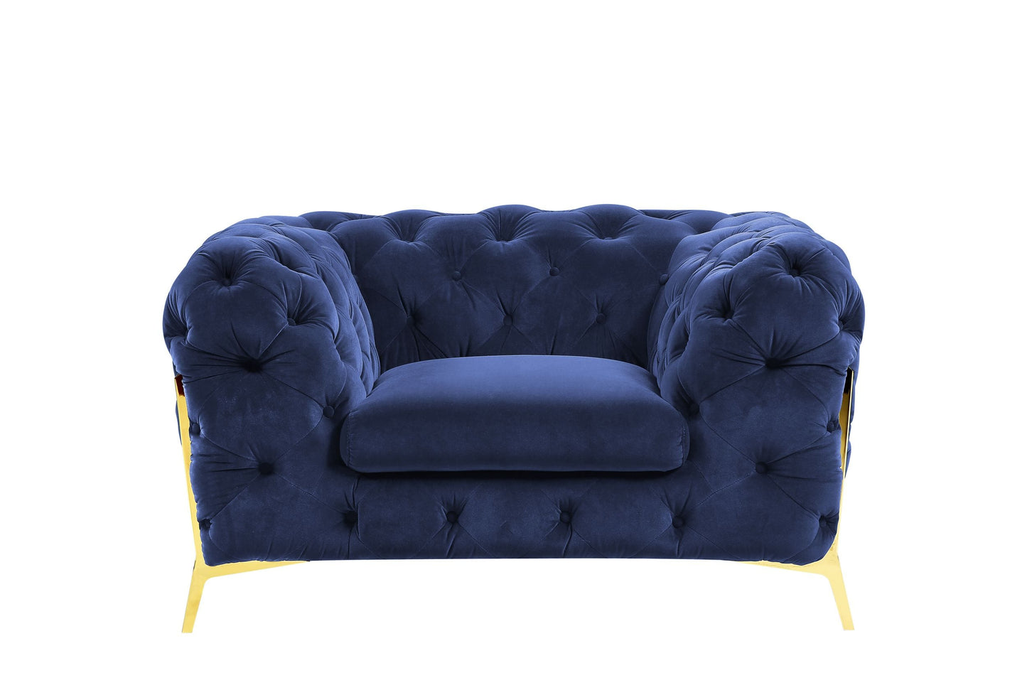 Divani Casa Sheila Transitional Dark Blue Fabric Chair