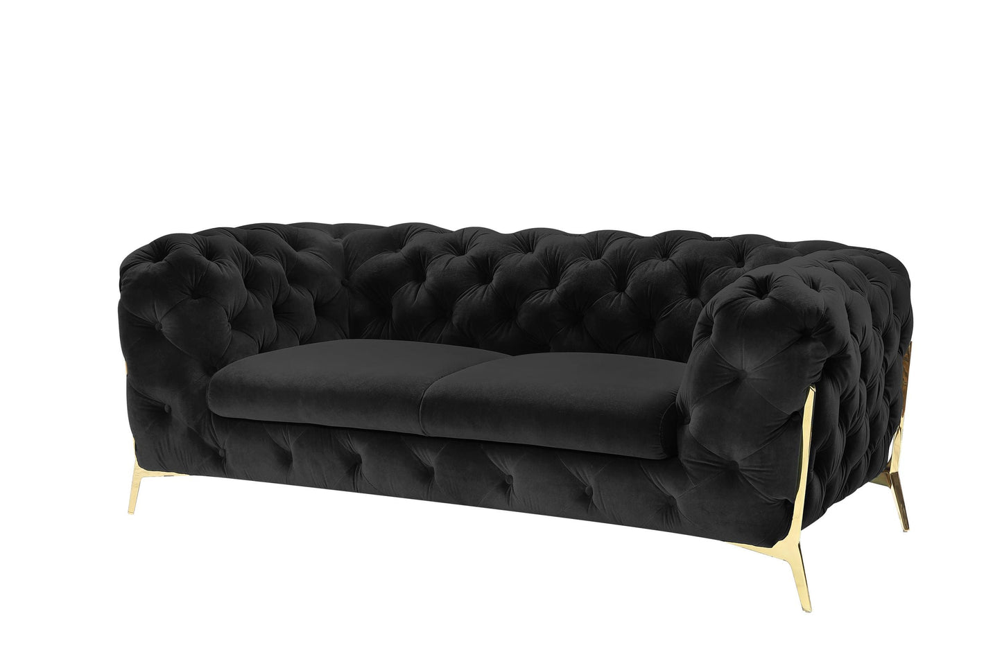 Divani Casa Sheila Transitional Black Fabric Loveseat