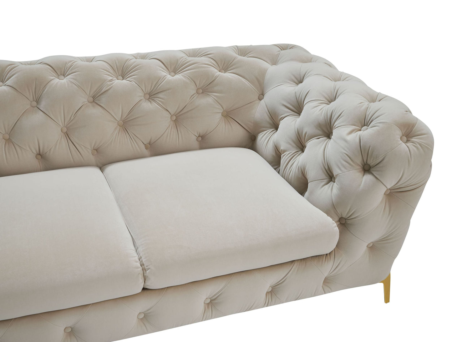 Divani Casa Sheila Transitional Beige Fabric Loveseat