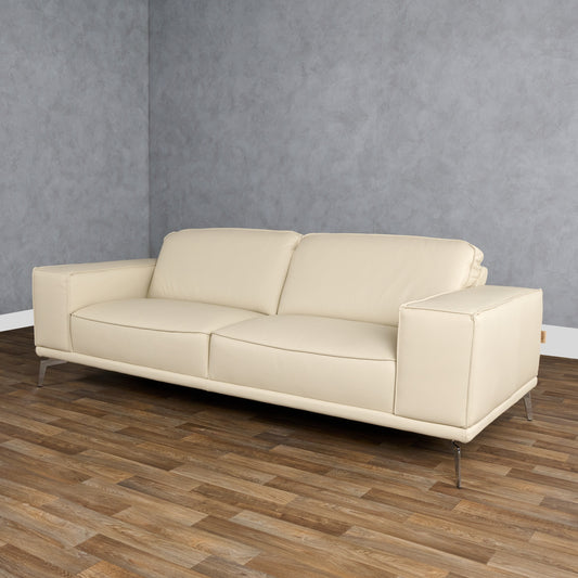 Lamod Italia Soho Italian Off White Leather Sofa