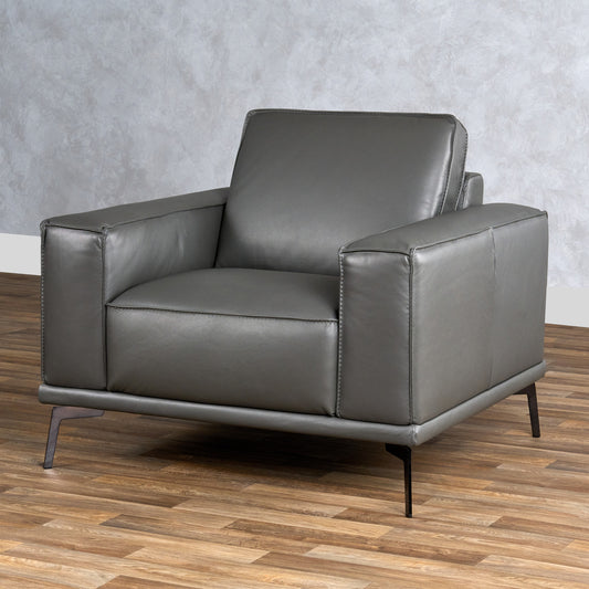 Lamod Italia Soho Italian Grey Leather Armchair