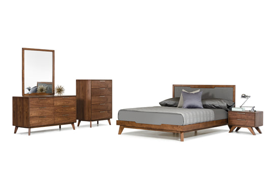 Nova Domus Soria Mid-Century Grey and Walnut Bed