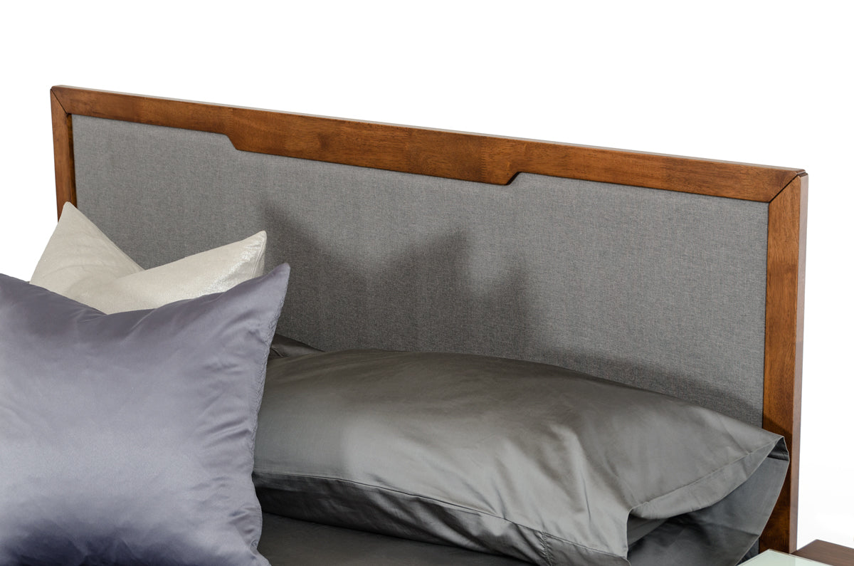 Nova Domus Soria Mid-Century Grey and Walnut Bed