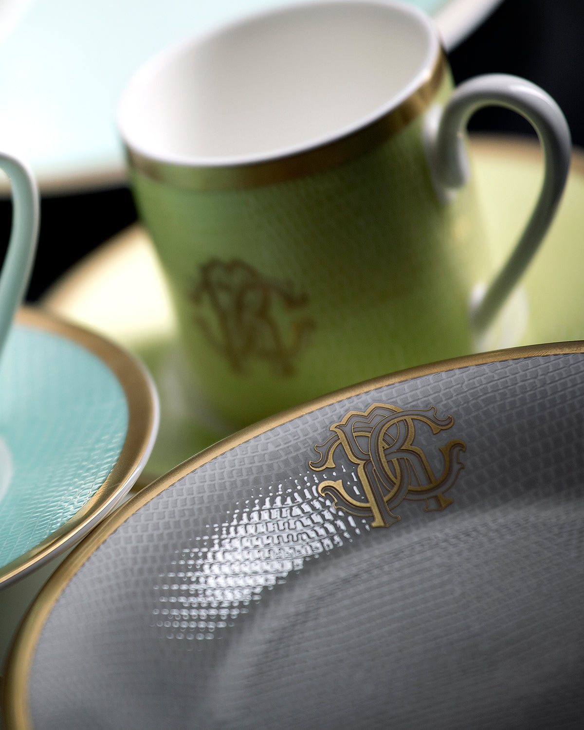 Roberto Cavalli Home Lizzard Sunrise tea cups & saucers – photo 4