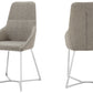 Stark Modern Light Grey Fabric Dining Chair Set of 2