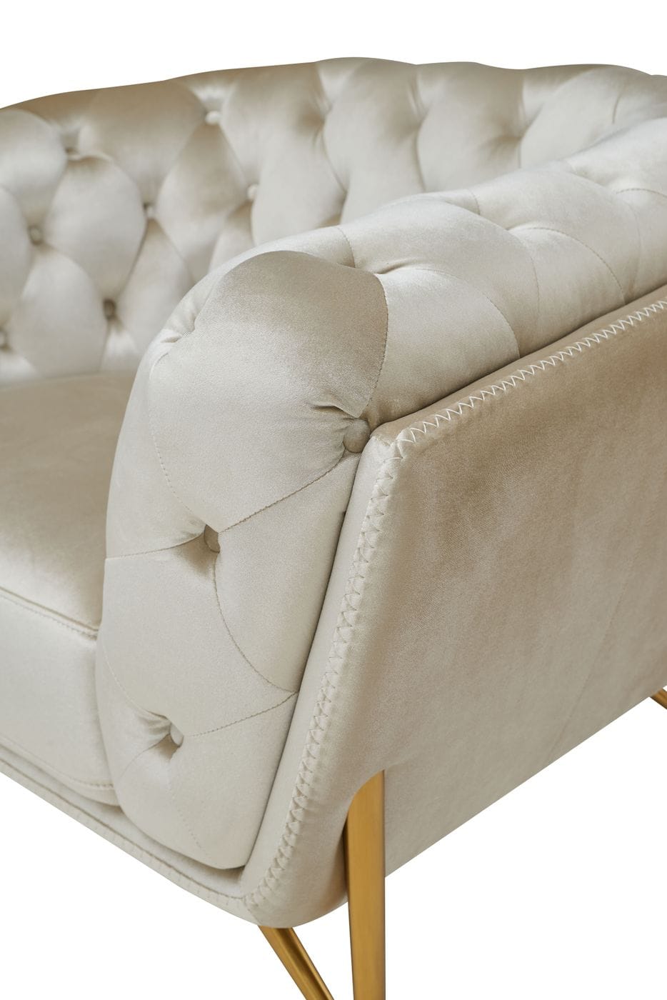 Divani Casa Stella Transitional Beige Velvet Sofa