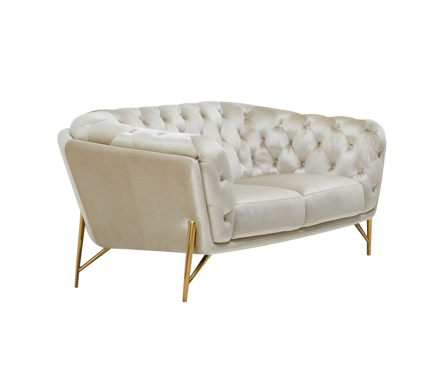 Divani Casa Stella Transitional Beige Velvet Loveseat