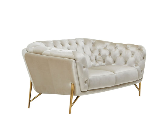 Divani Casa Stella Transitional Beige Velvet Loveseat