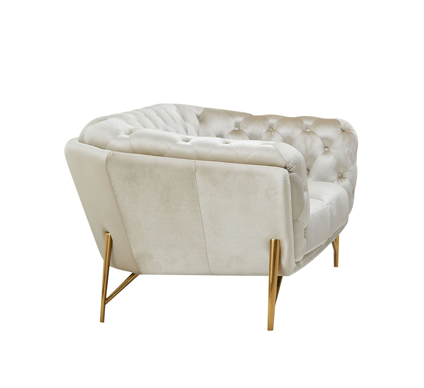 Divani Casa Stella Transitional Beige Velvet Loveseat