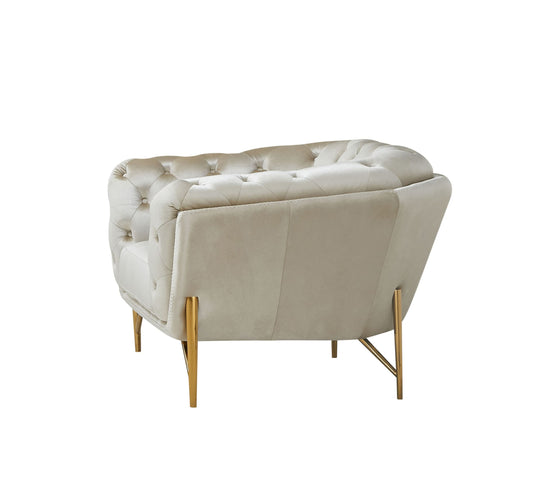 Divani Casa Stella Transitional Beige Velvet Chair