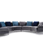 Divani Casa Darla Modern Grey Velvet Curved Sectional Sofa