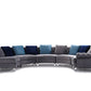 Divani Casa Darla Modern Grey Velvet Curved Sectional Sofa