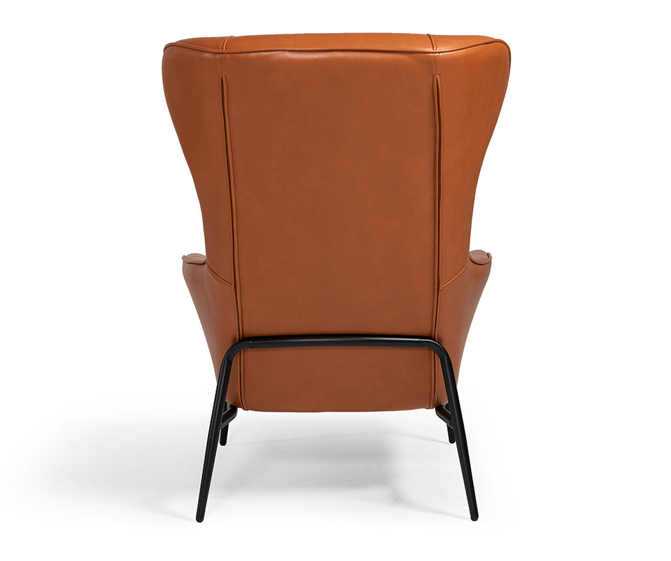 Divani Casa Susan Modern Orange Leatherette Lounge Chair