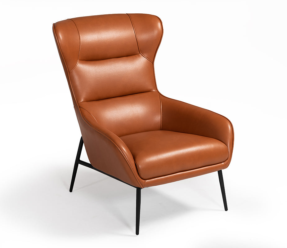 Divani Casa Susan Modern Orange Leatherette Lounge Chair