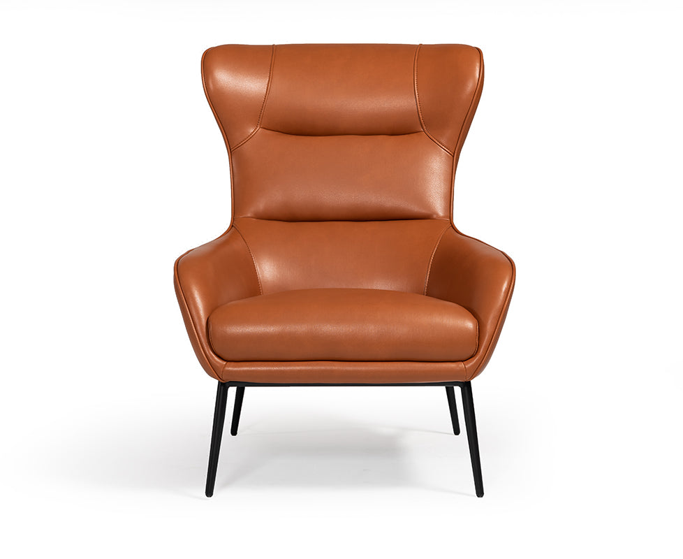 Divani Casa Susan Modern Orange Leatherette Lounge Chair