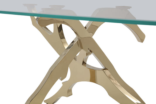 Modrest Legend Modern Glass and Gold Dining Table