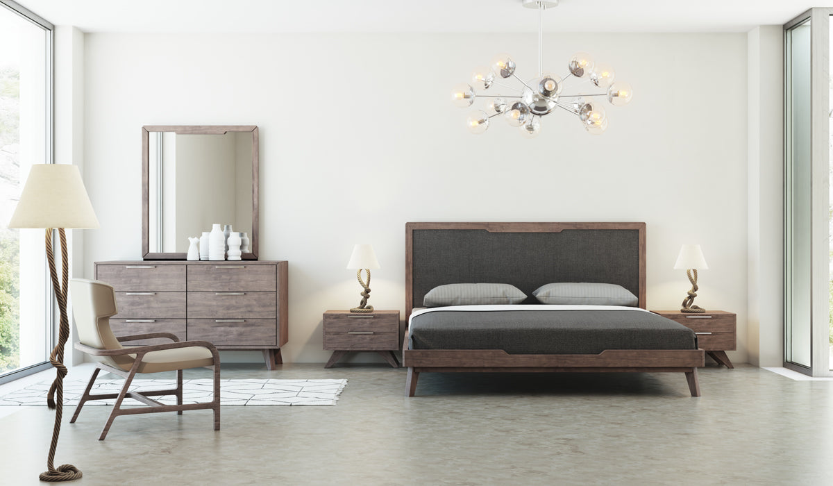 Nova Domus Soria Mid-Century Grey and Walnut Bedroom Set