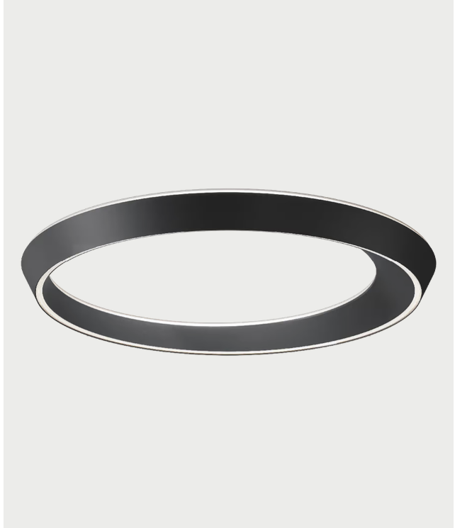 Lodes Tidal matte black flush ceiling light with integrated 3000K LED illumination