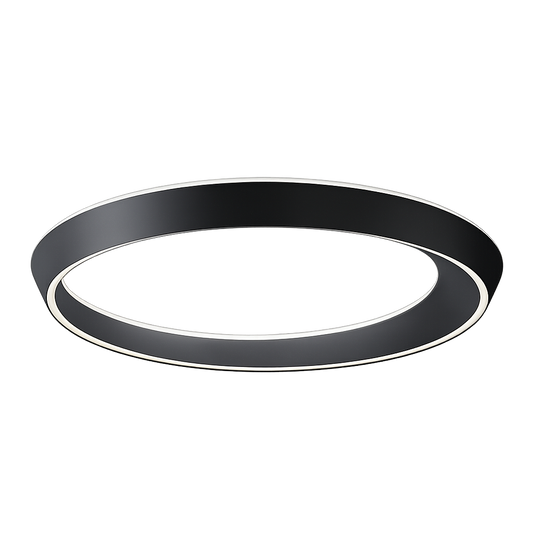 Contemporary matte black Lodes Tidal ceiling lamp with architectural circular profile