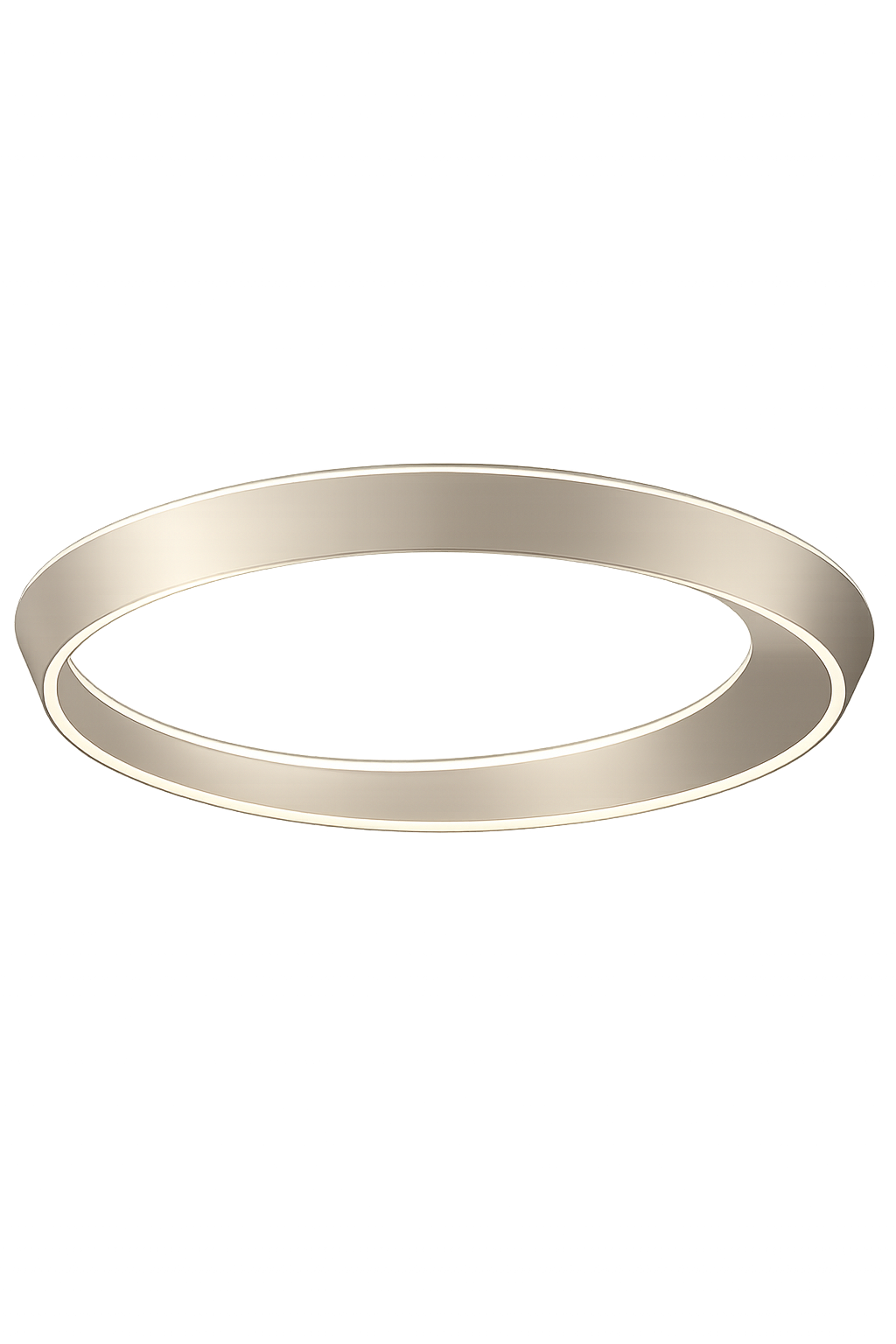 Lodes Tidal LED ceiling light in matte champagne with sculptural asymmetric ring design