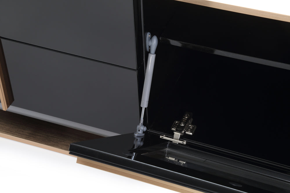 Nova Domus Cartier Modern Black and Rosegold TV Stand