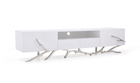 Modrest Legend 79-inch-Wide Modern White TV Stand