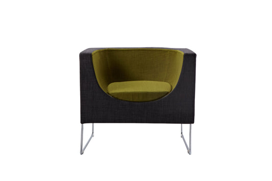 Modrest Tulane Mid-Century Grey and Green Accent Chair