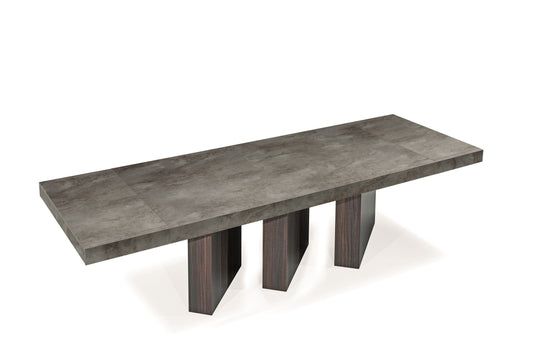 Nova Domus Amsterdam Modern Grey Volcano and Eucalyptus Oak Dining Table