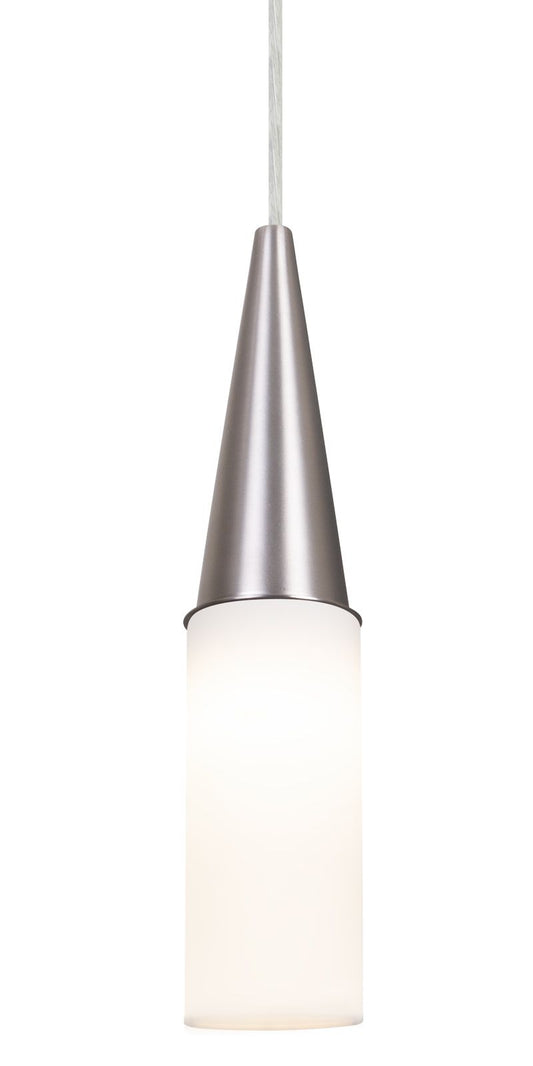 Besa Metro 12 cord pendant, opal matte glass and metal cone, close view