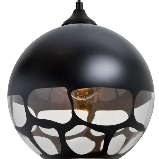 Besa Rocky outdoor cord pendant, Black, close view